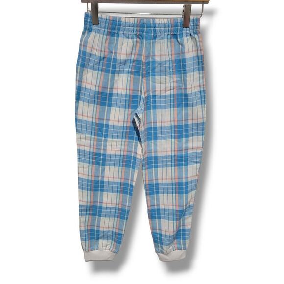 Cat & Jack Girls flame resistant blue Plaid Loungewear Pajama pants  - large - Picture 5 of 8